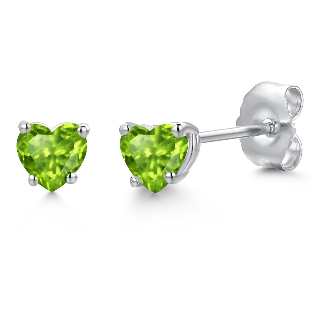 Peridot - August_Earrings in 14K White Gold