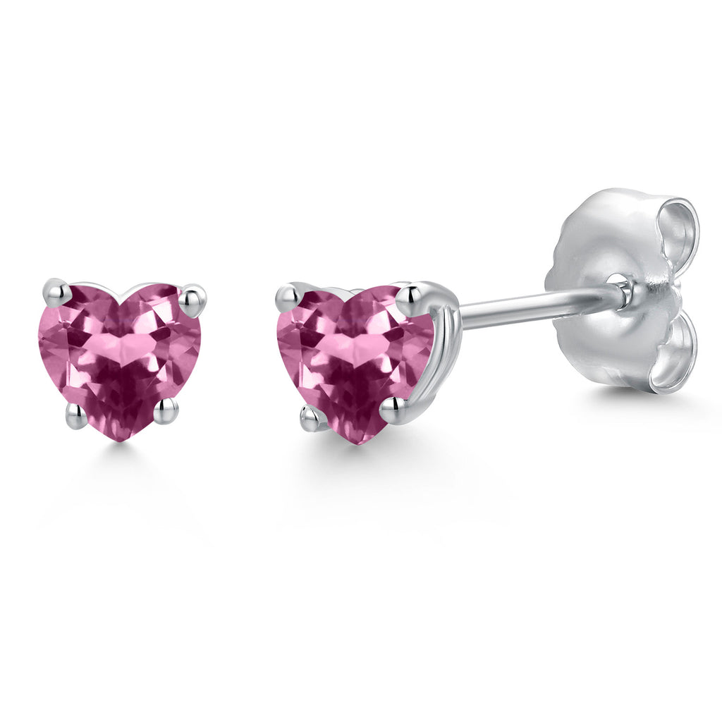 Pink Tourmaline - October_Earrings in 14K White Gold