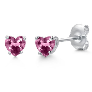 Pink Tourmaline - October_Earrings in 14K White Gold