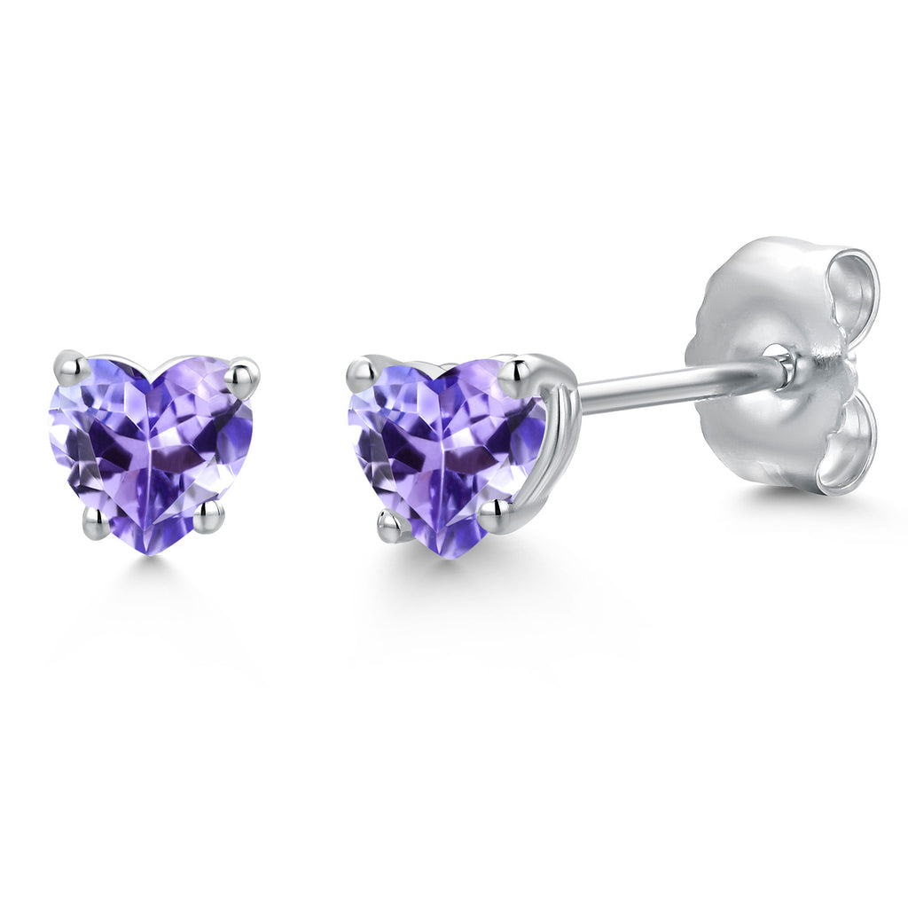 Tanzanite - December_Earrings in 14K White Gold