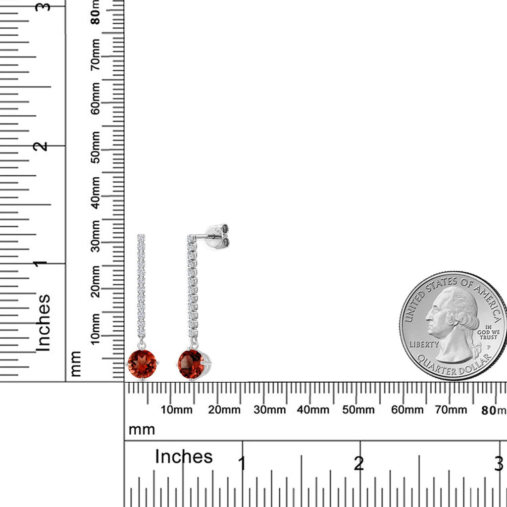 Red and E - F_Earrings in 14K White Gold