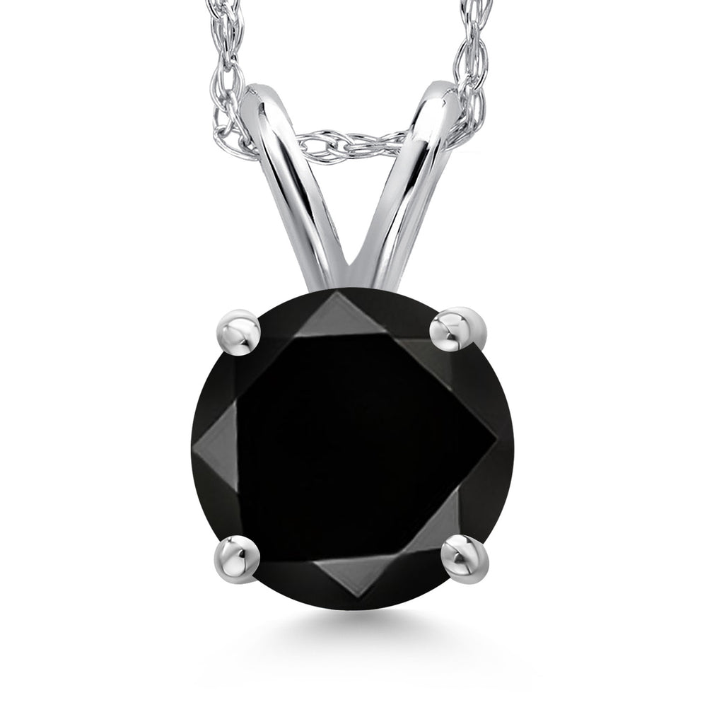 Black Diamond - April_Pendant in 14K White Gold