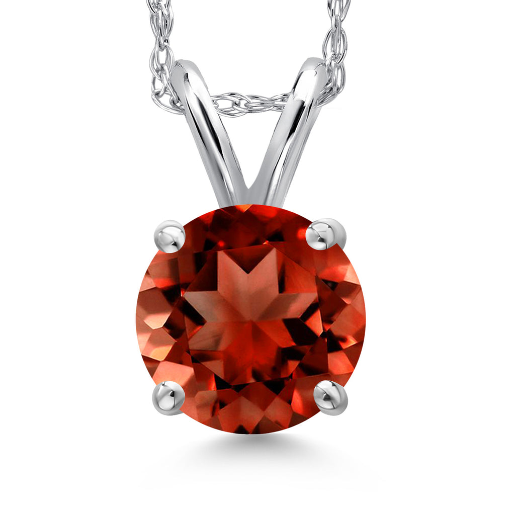 Garnet - January_Pendant in 14K White Gold