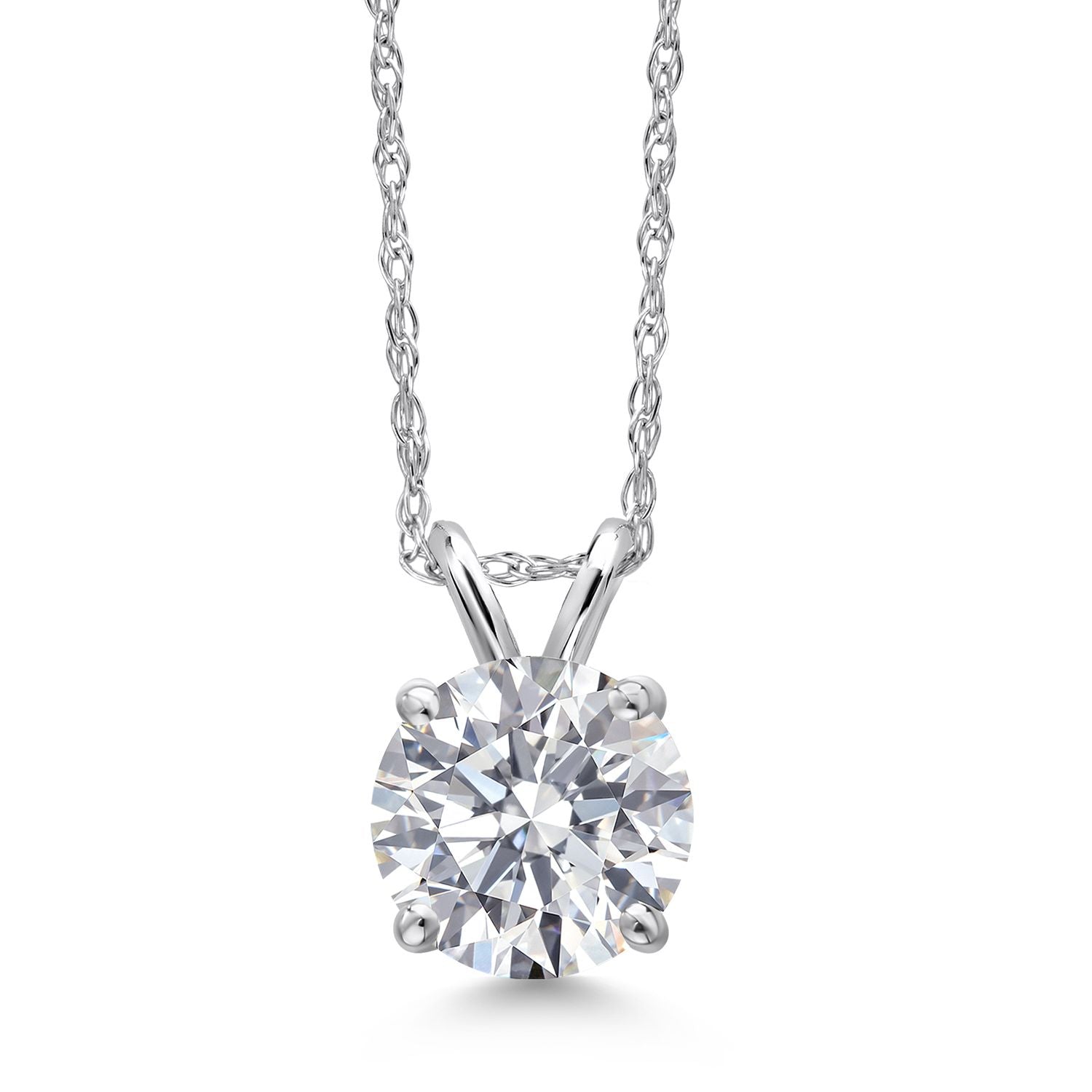 White Lab Grown Diamond - April_Pendant in 14K White Gold
