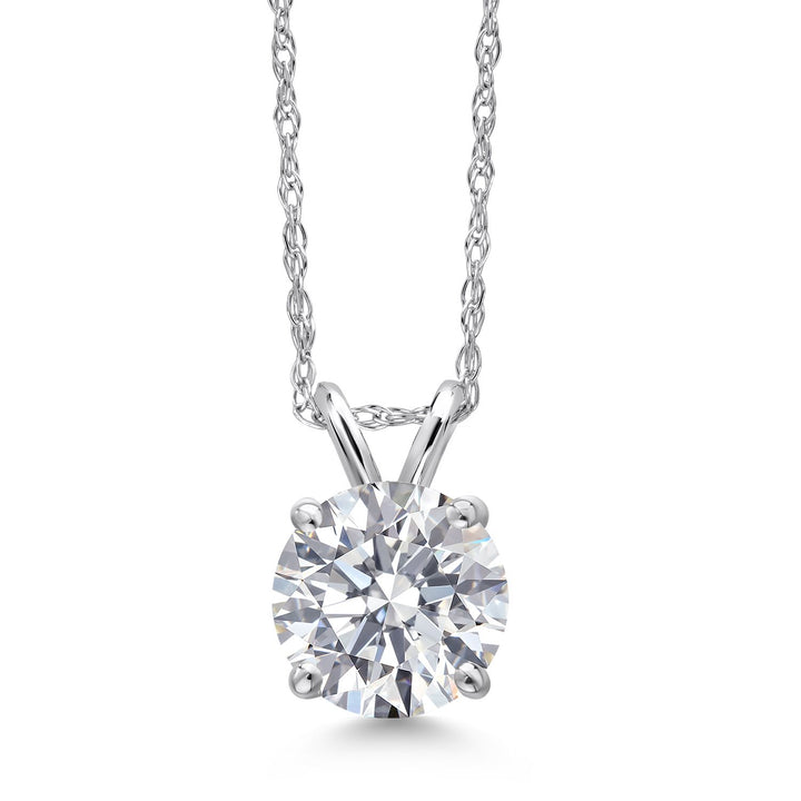White Lab Grown Diamond - April_Pendant in 14K White Gold