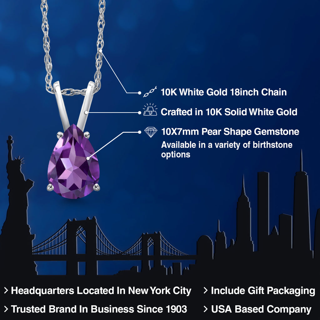 Amethyst - February_Pendant in 10K White Gold