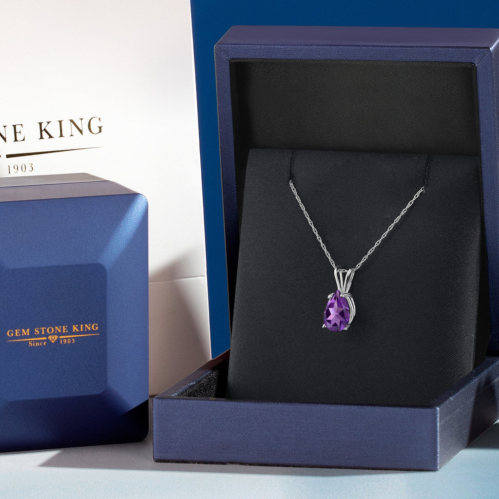 Amethyst - February_Pendant in 10K White Gold