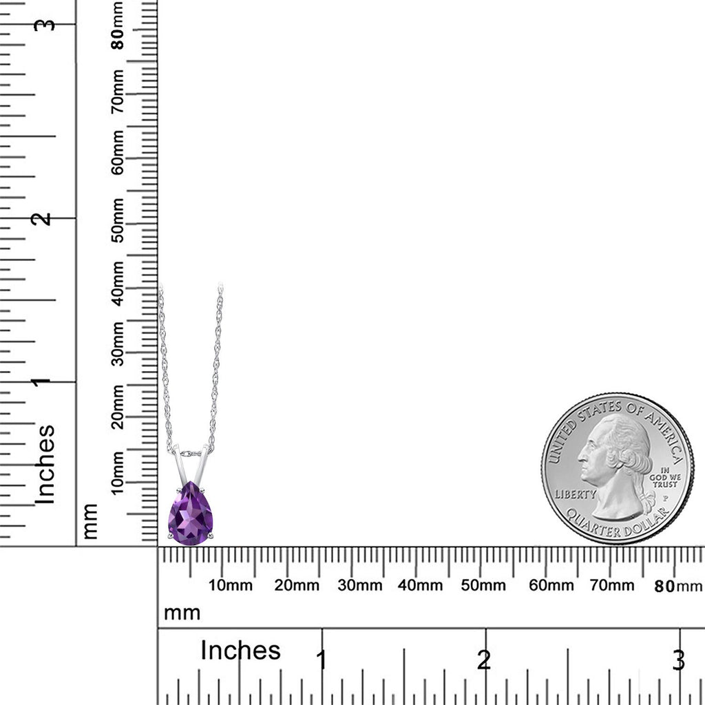Amethyst - February_Pendant in 10K White Gold