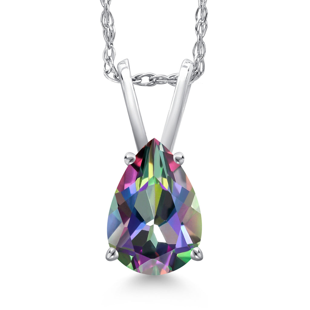 Green Mystic Topaz_Pendant in 10K White Gold