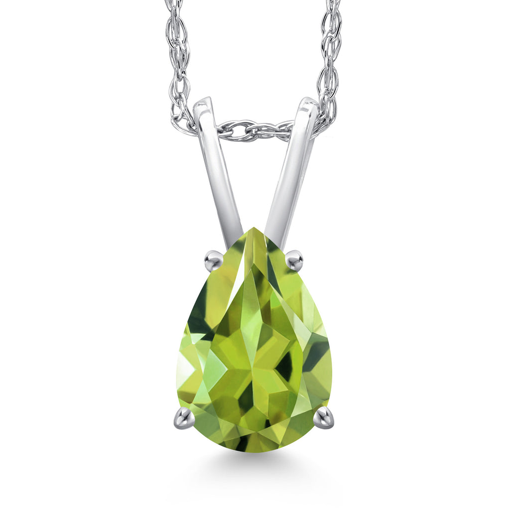 Peridot - August_Pendant in 10K White Gold