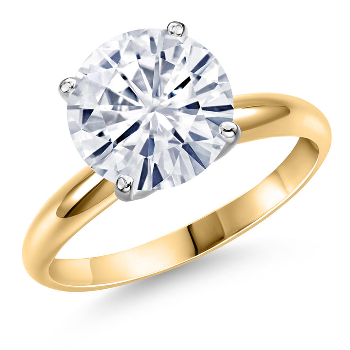 White Moissanite - April_5_Ring in 14K Two Tone Gold