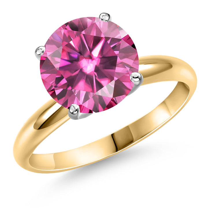 Pink Moissanite - April_5_Ring in 14K Two Tone Gold