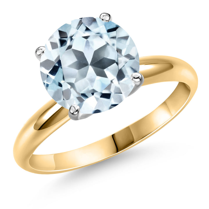 Sky Blue Topaz - November_5_Ring in 14K Two Tone Gold