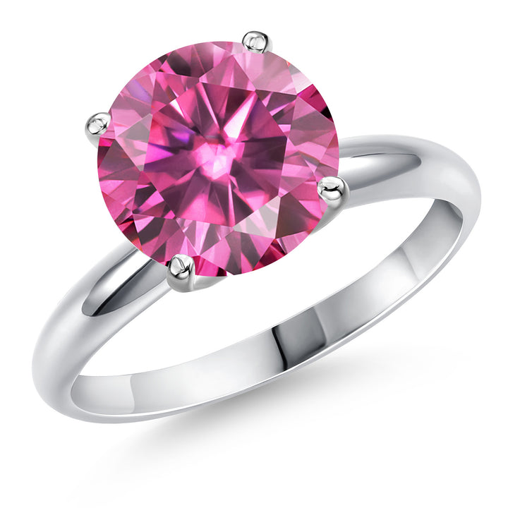 Pink Moissanite - April_5_Ring in 14K White Gold