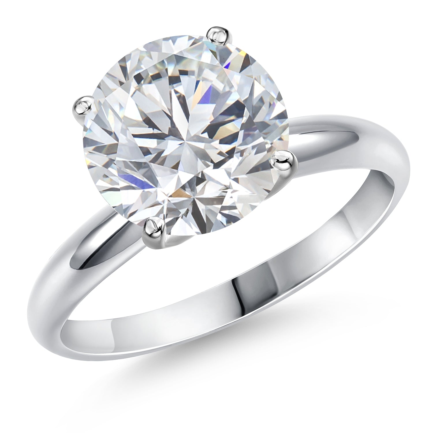 4.00 Ct IGI Certified Lab Grown Diamond Solitaire Engagement Ring For Women In 14K White Gold Ring | Round Cut | E-F Color | VS1-VS2 Clarity | Available In Size 5, 6, 7, 8, 9