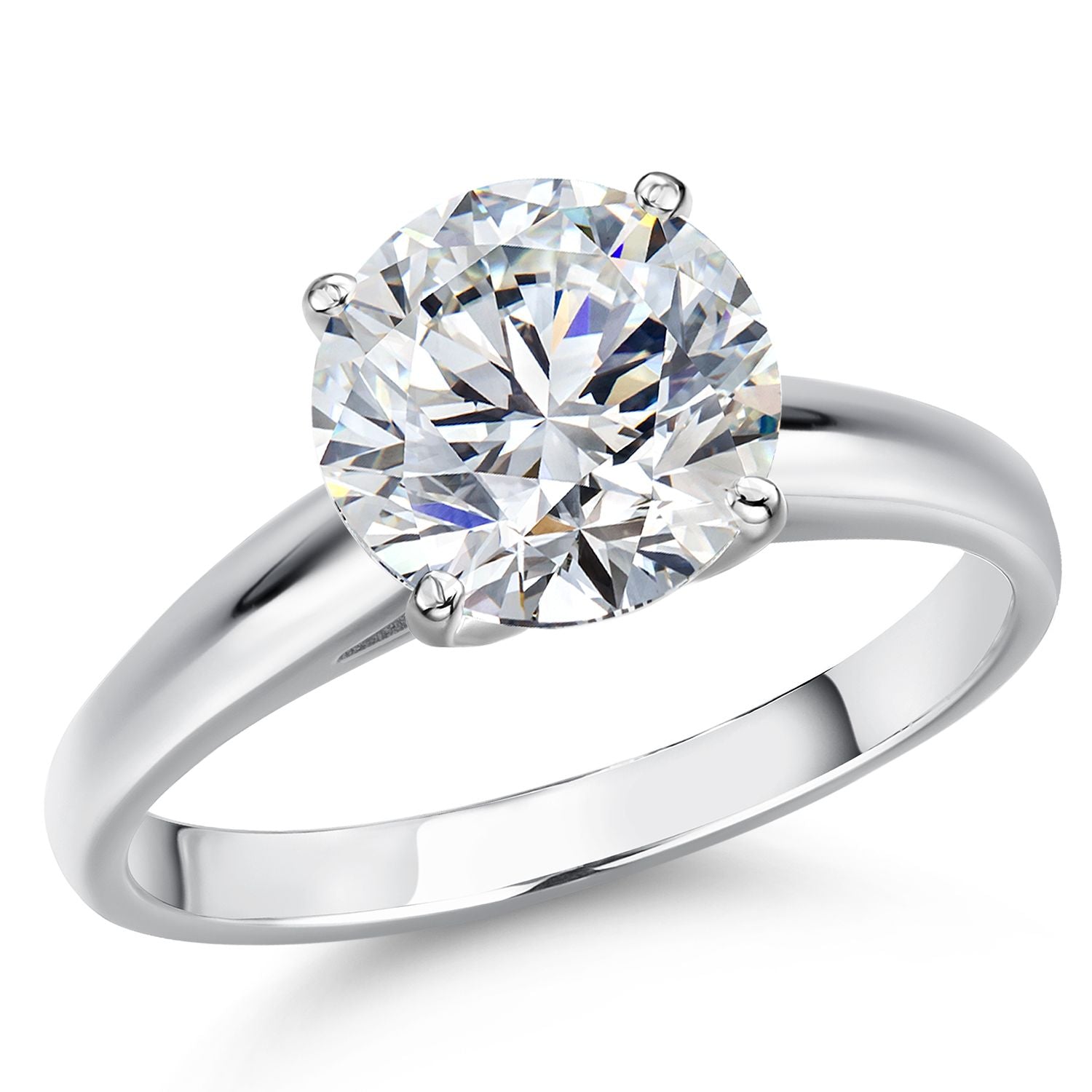 Round Cut_4.00 Carat_7_Ring in 14K White Gold