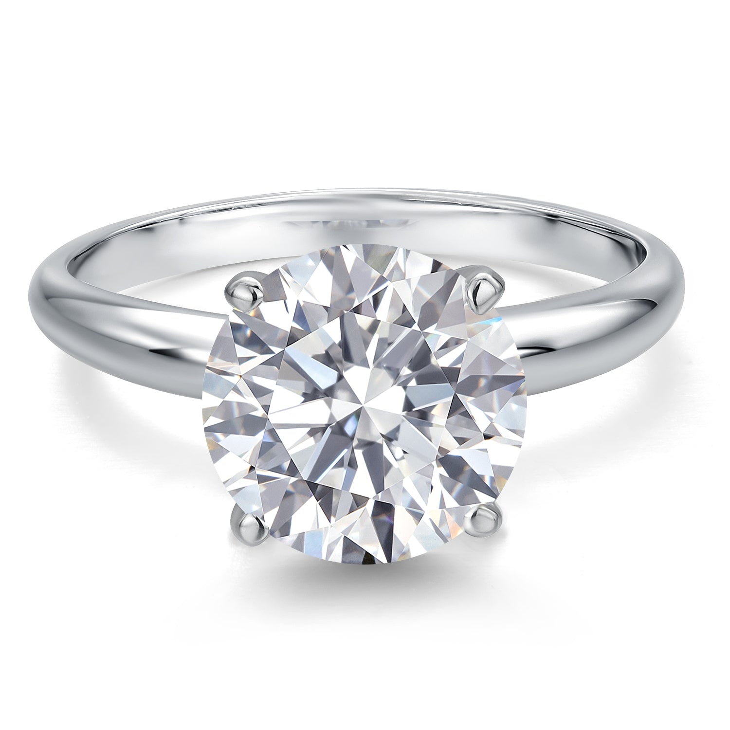 4.00 Ct IGI Certified Lab Grown Diamond Solitaire Engagement Ring For Women In 14K White Gold Ring | Round Cut | E-F Color | VS1-VS2 Clarity | Available In Size 5, 6, 7, 8, 9