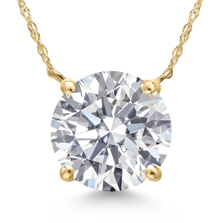 5.00 Ct IGI Certified Lab Grown Diamond Pendant Necklace For Women in 14K Yellow Gold | Round Cut | VS1 Clarity | F-G Color | With 18 Inch Chain