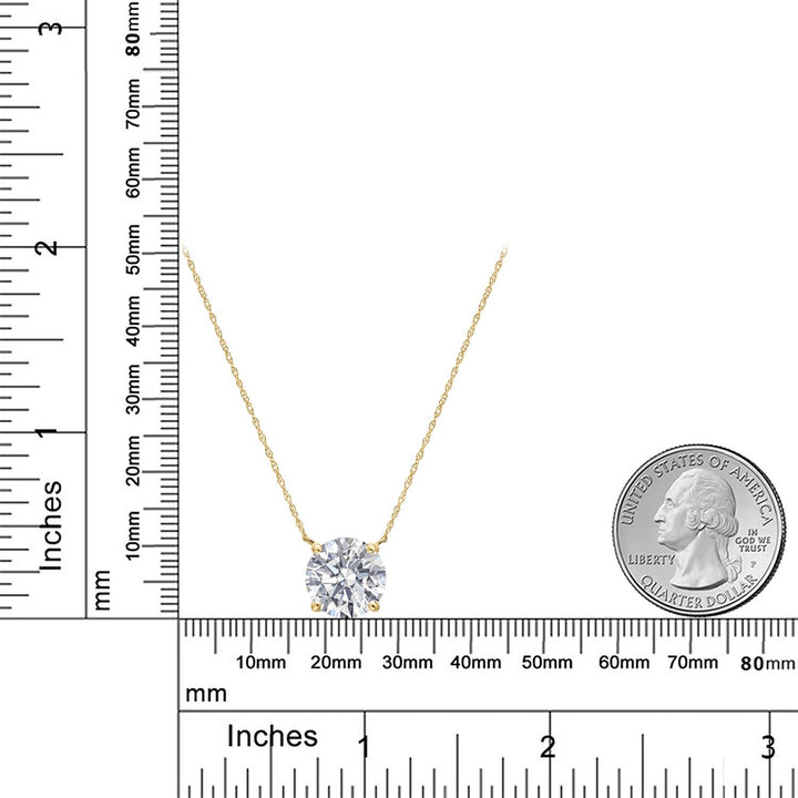 5.00 Ct IGI Certified Lab Grown Diamond Pendant Necklace For Women in 14K Yellow Gold | Round Cut | VS1 Clarity | F-G Color | With 18 Inch Chain