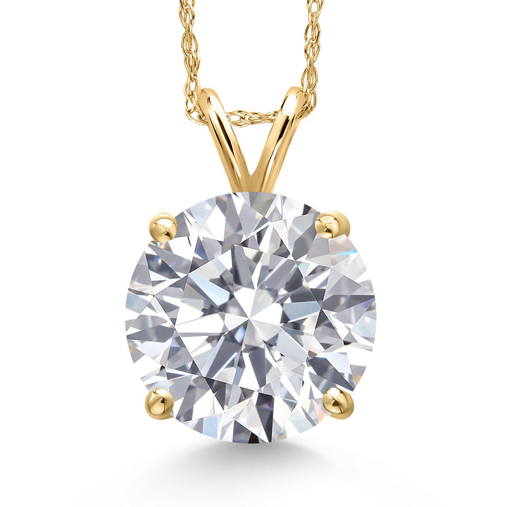 5.00 Ct IGI Certified Lab Grown Diamond Pendant Necklace For Women in 14K Yellow Gold | Round Cut | F-G Color | VS1 Clarity | With 18 Inch Chain