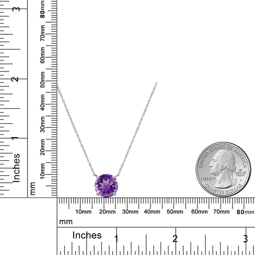 Amethyst - February_Pendant in 14K White Gold
