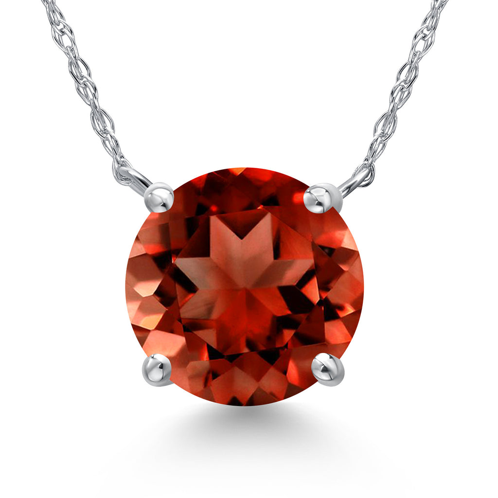 Garnet - January_Pendant in 14K White Gold