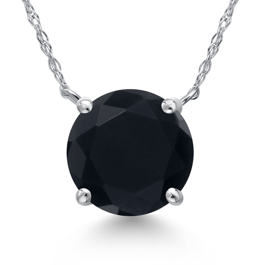 Onyx - December_Pendant in 14K White Gold