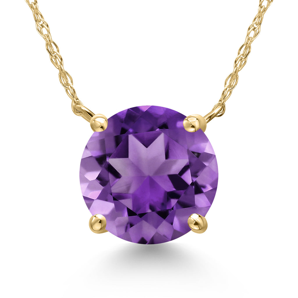Amethyst - February_Pendant in 14K Yellow Gold