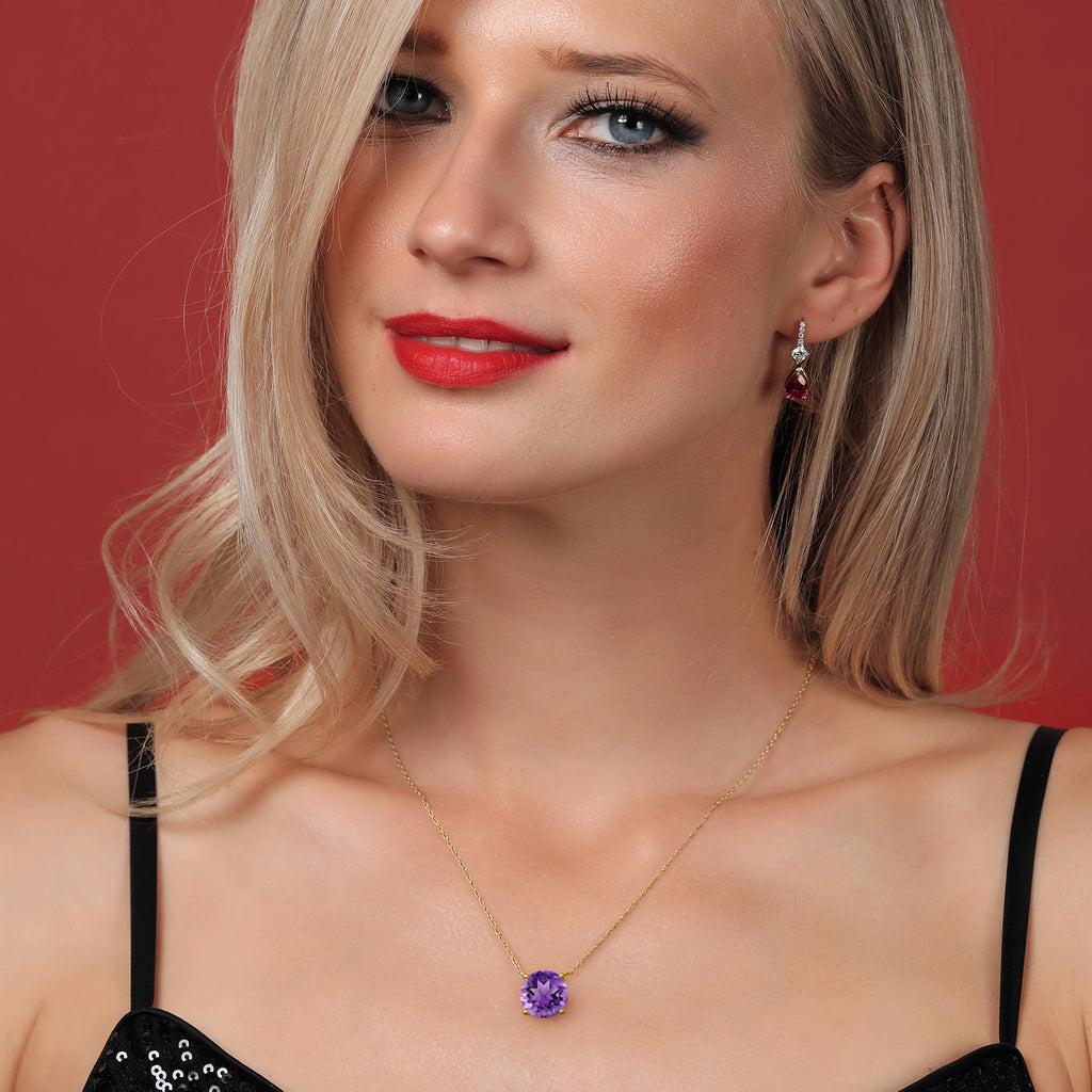 Amethyst - February_Pendant in 14K Yellow Gold