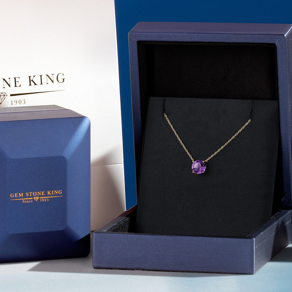 Amethyst - February_Pendant in 14K Yellow Gold