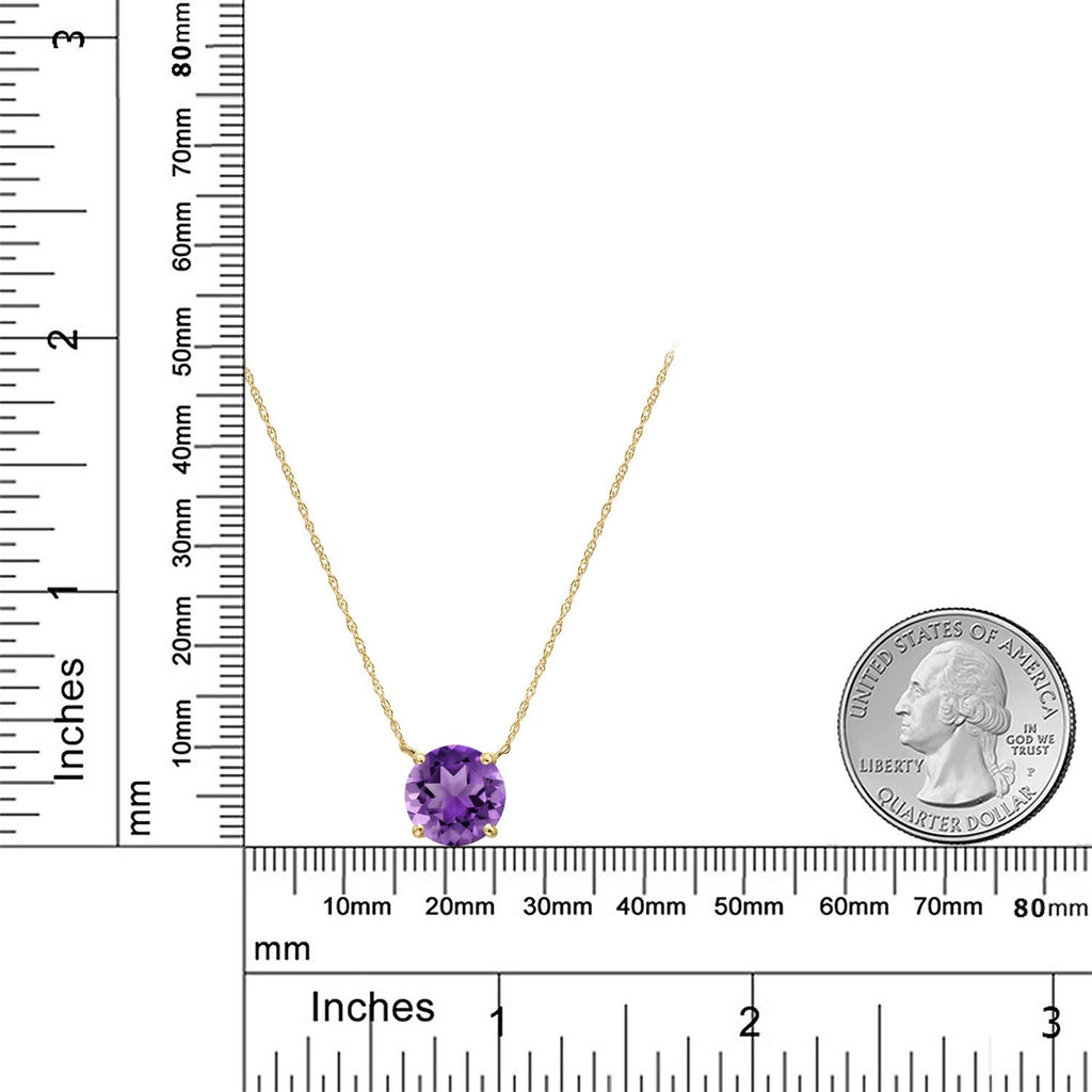 Amethyst - February_Pendant in 14K Yellow Gold