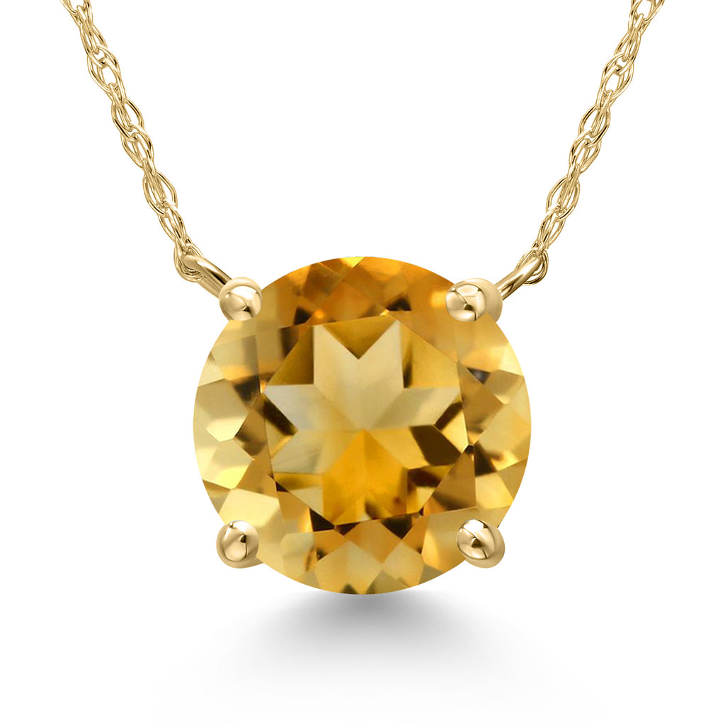 Citrine - November_Pendant in 14K Yellow Gold