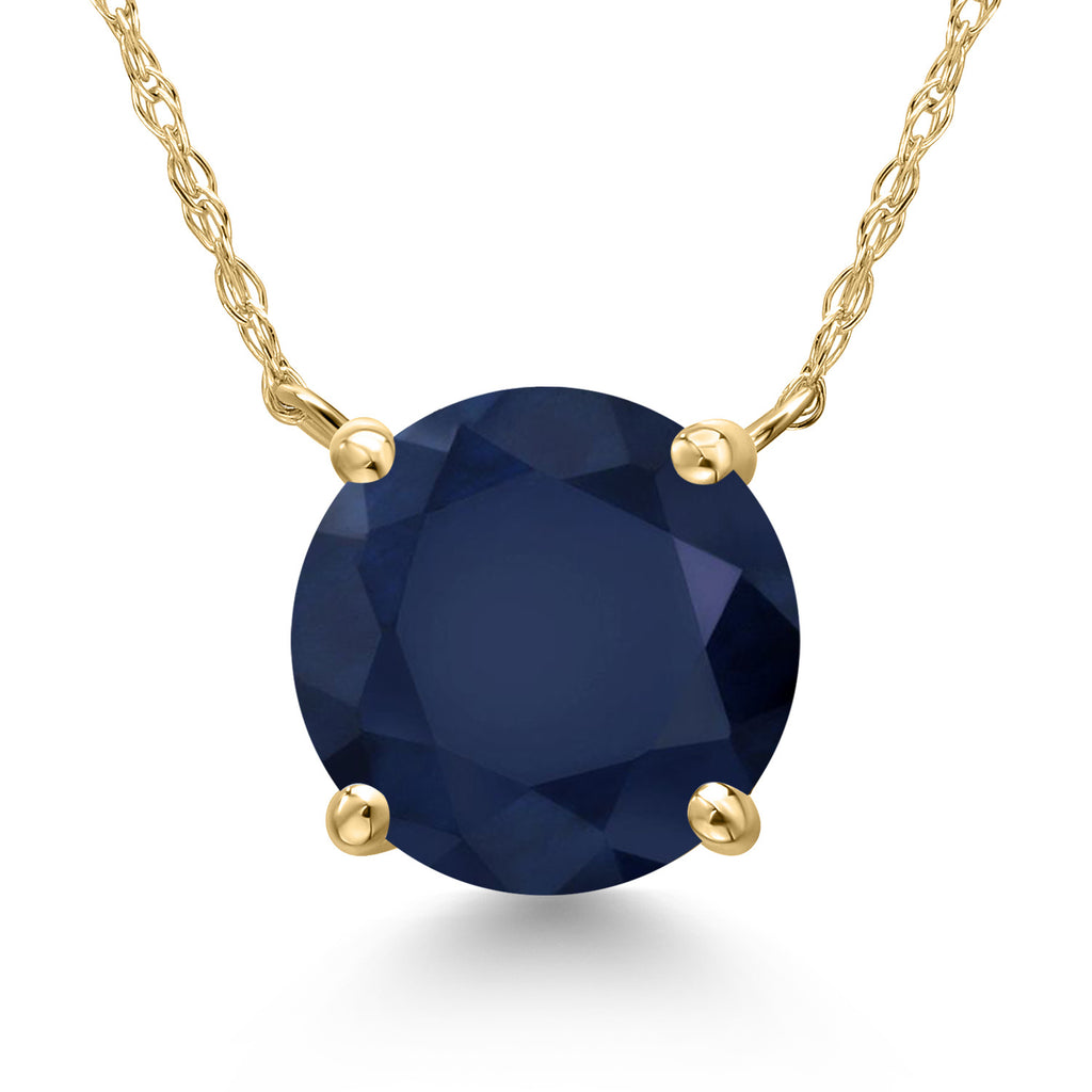 Blue Sapphire - September_Pendant in 14K Yellow Gold
