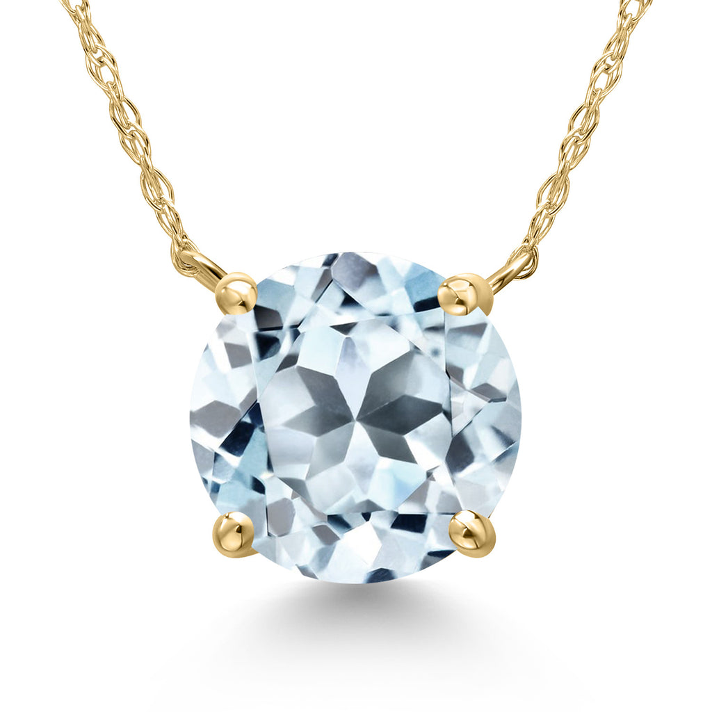 Sky Blue Topaz - November_Pendant in 14K Yellow Gold