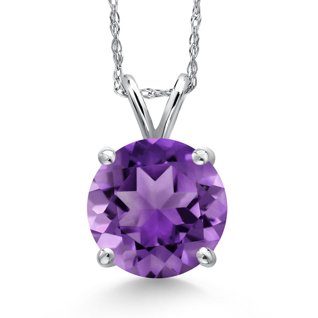Amethyst - February_Pendant in 14K White Gold