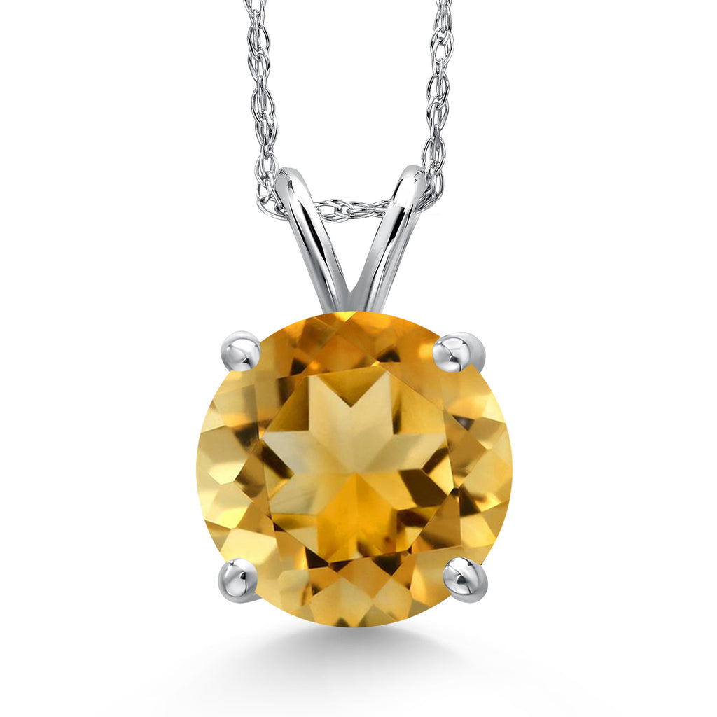 Citrine - November_Pendant in 14K White Gold