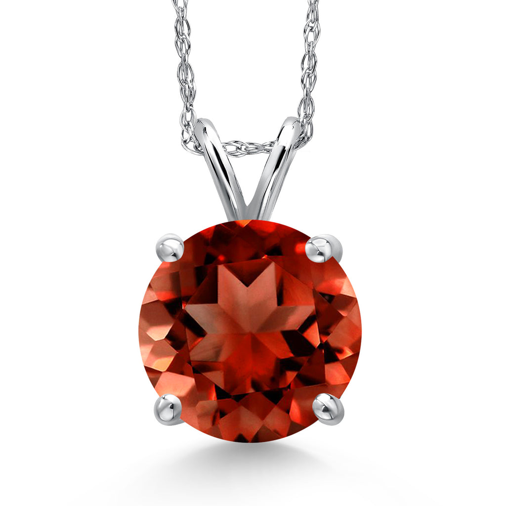 Garnet - January_Pendant in 14K White Gold