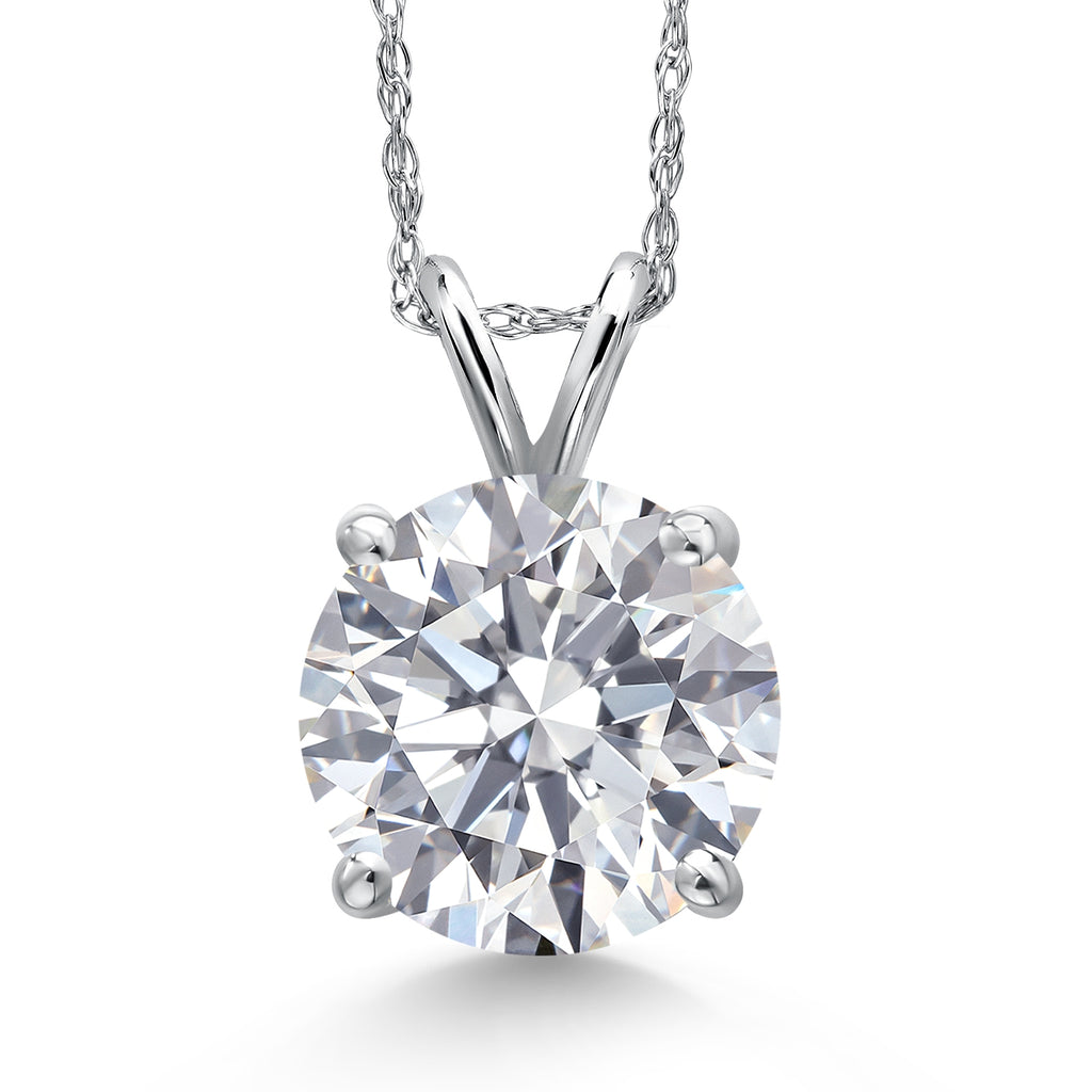 Round_4 Ct_White Gold_Pendant in 14K White Gold