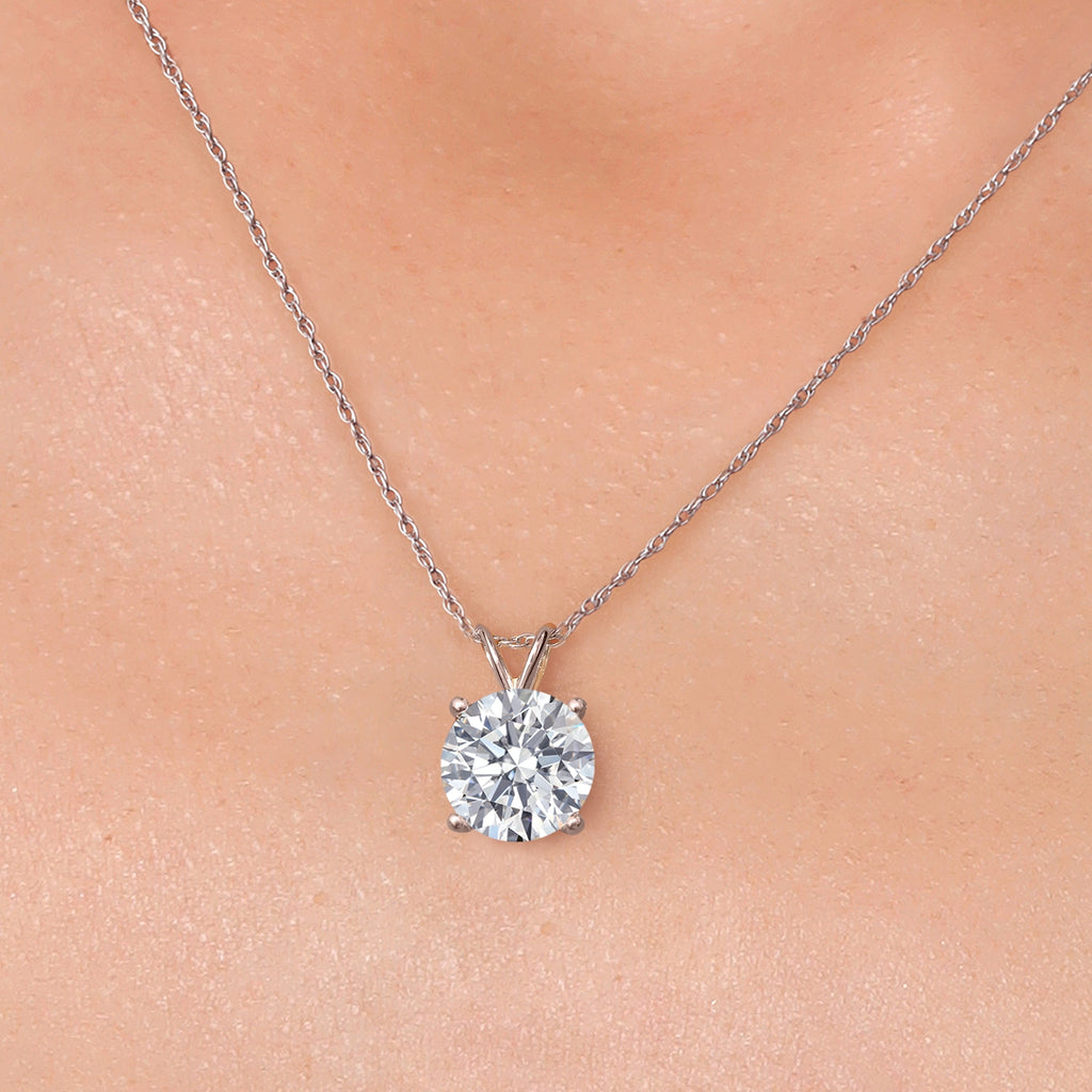 Lab Grown Diamond_Pendant in 14K White Gold