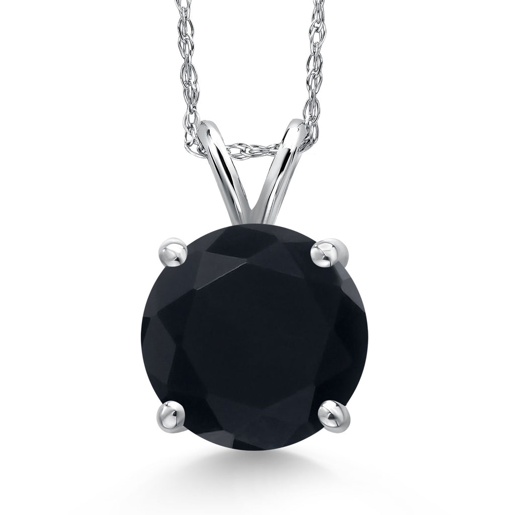 Onyx - December_Pendant in 14K White Gold