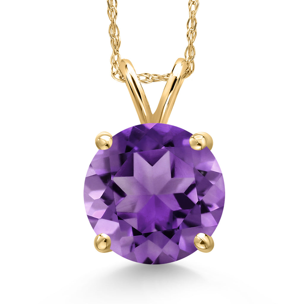 Amethyst - February_Pendant in 14K Yellow Gold
