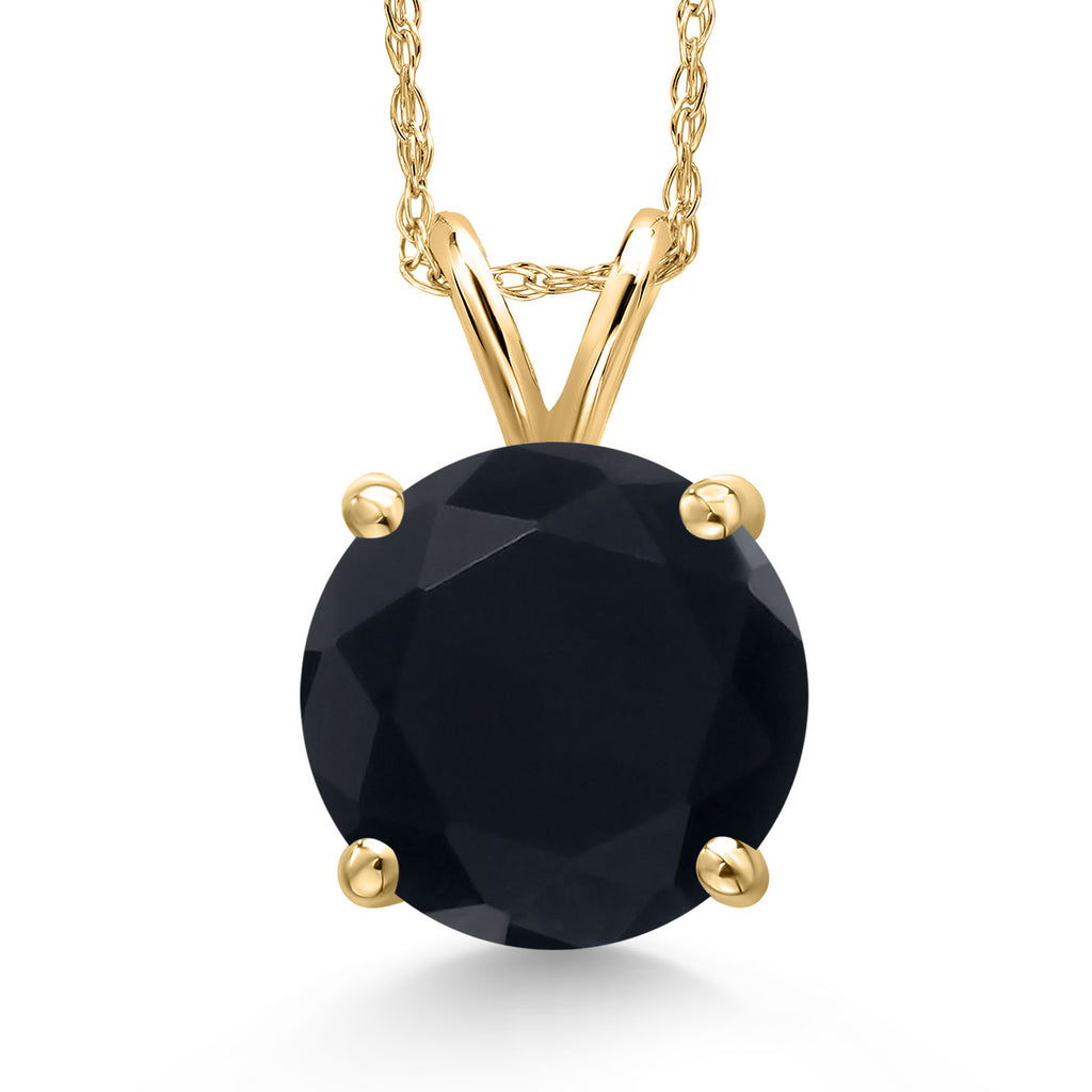 Onyx - December_Pendant in 14K Yellow Gold