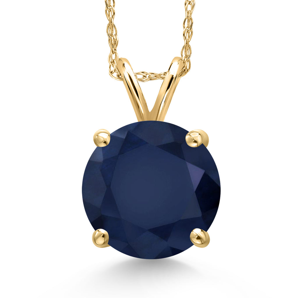 Blue Sapphire - September_Pendant in 14K Yellow Gold