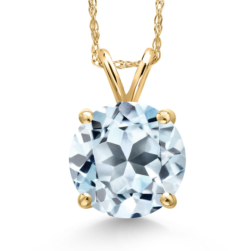 Sky Blue Topaz - November_Pendant in 14K Yellow Gold