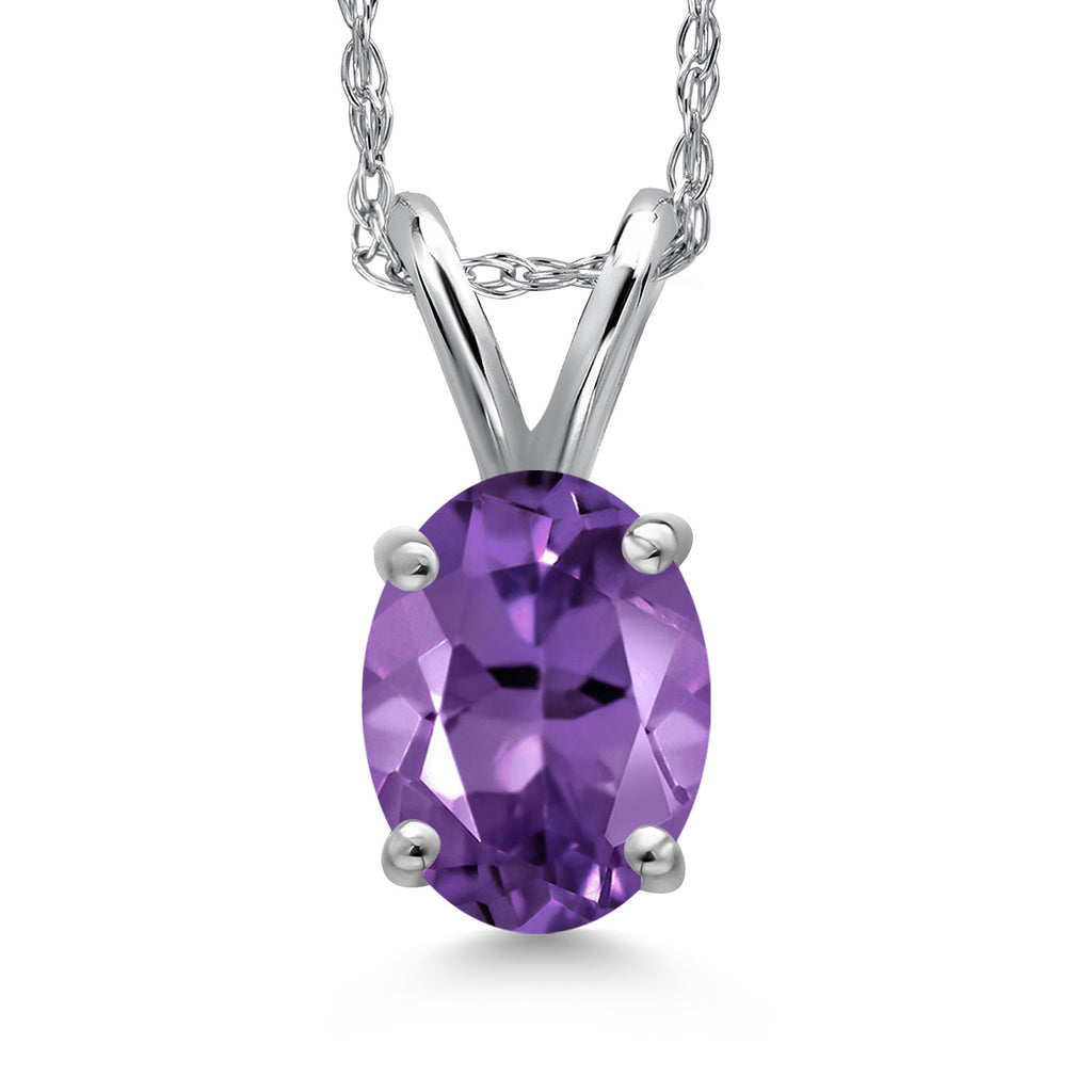 Amethyst - February_Pendant in 10K White Gold