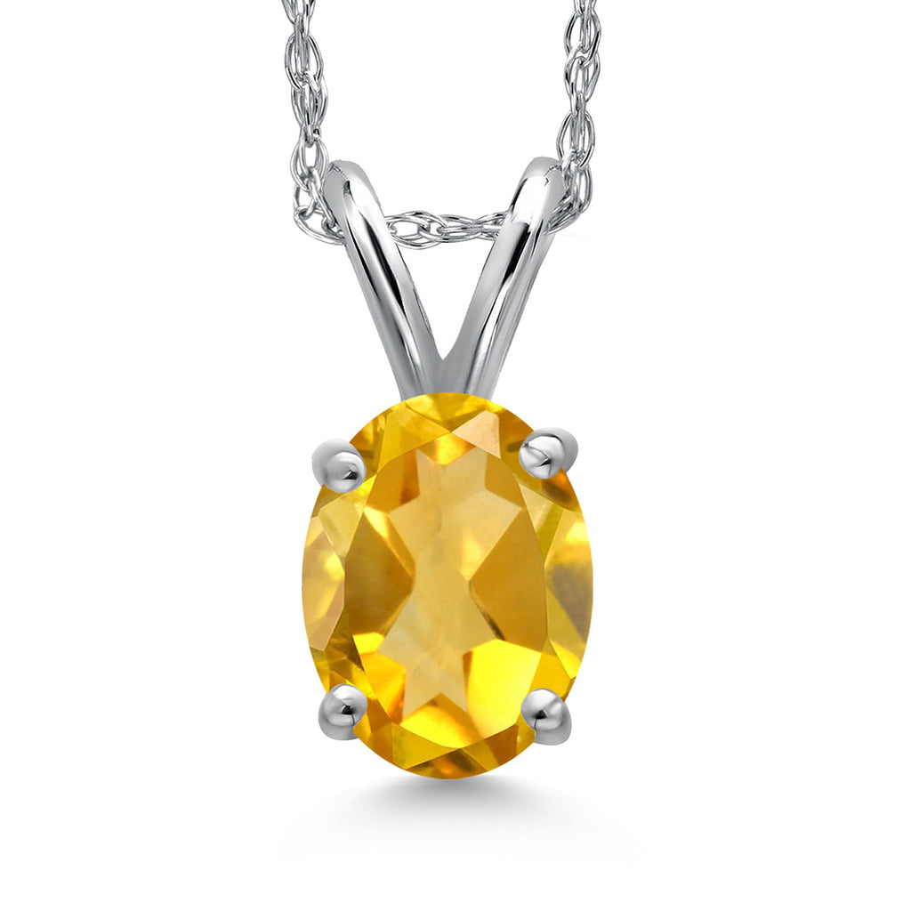 Citrine - November_Pendant in 10K White Gold