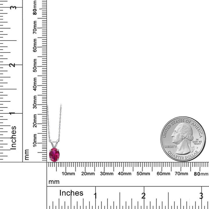 Created Ruby - July_Pendant in 10K White Gold
