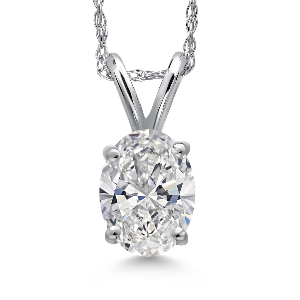 White Lab Grown Diamond - April_Pendant in 10K White Gold