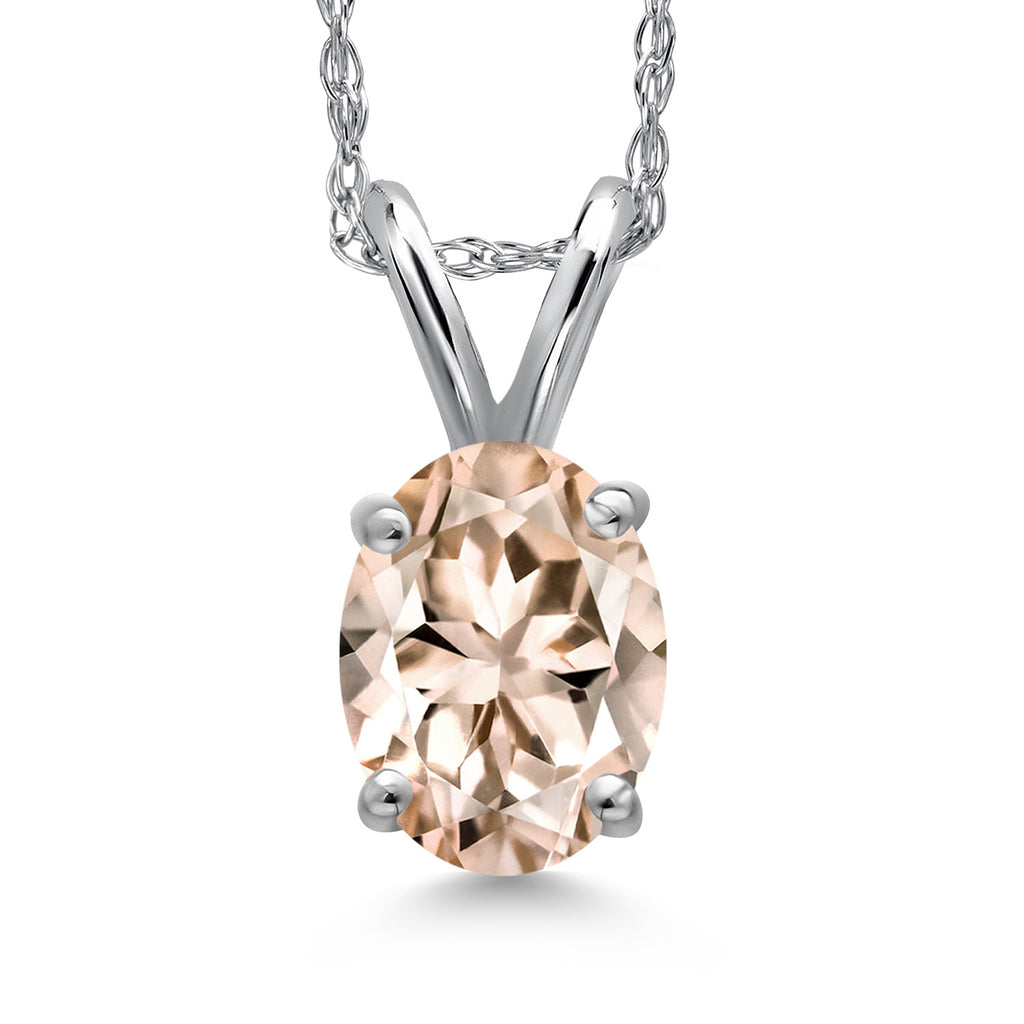 Morganite - October_Pendant in 10K White Gold