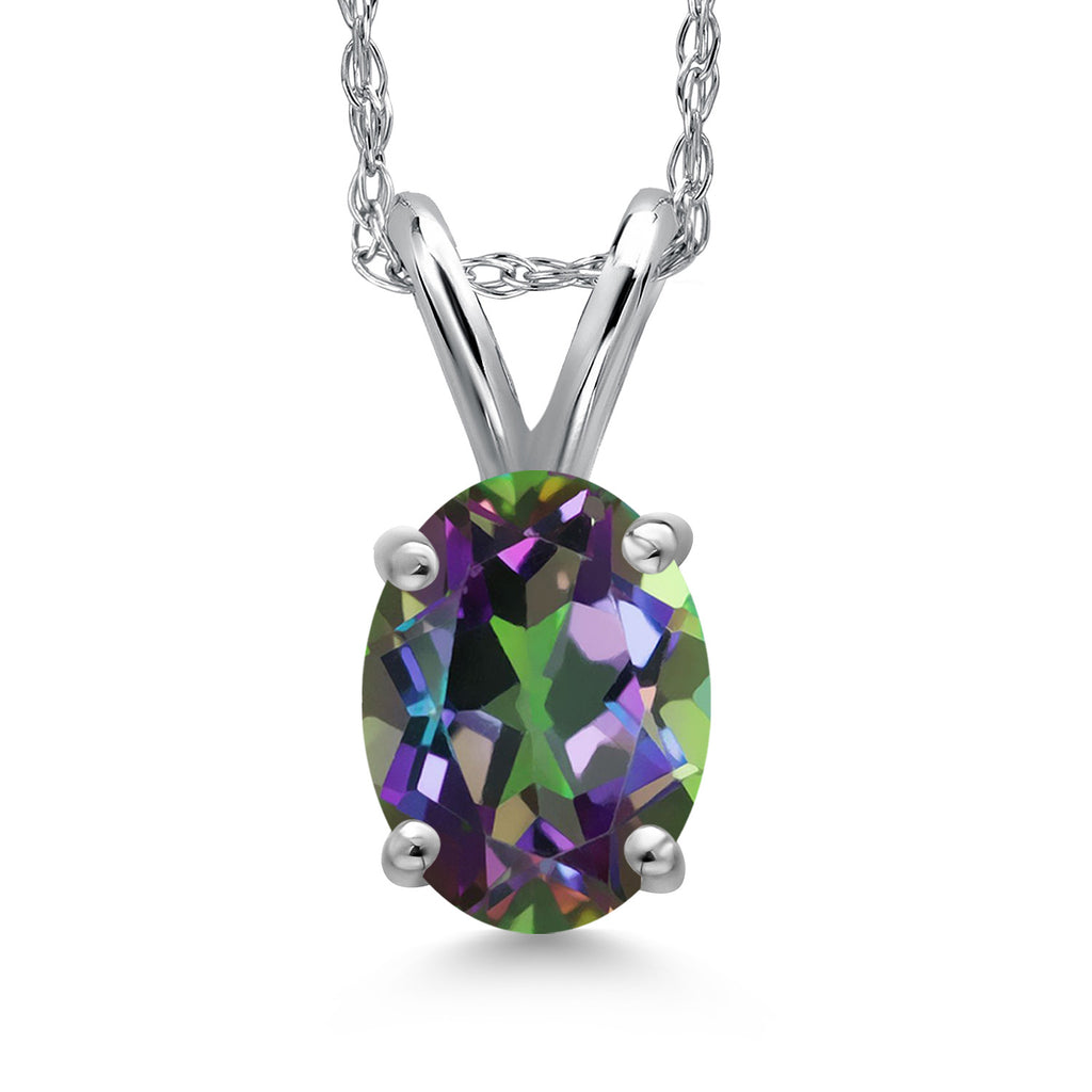 Green Mystic Topaz_Pendant in 10K White Gold